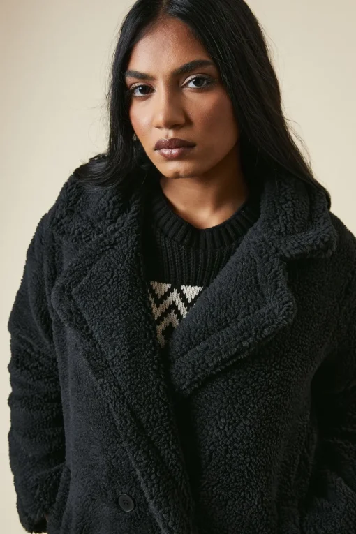 Borg Collared Midi Coat