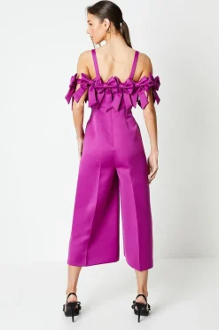 Bow Boodice Wide Leg Culotte Jumpsuit