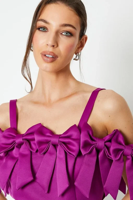 Bow Boodice Wide Leg Culotte Jumpsuit