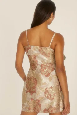 Bow Contrast Jacquard Mini Aline Dress
