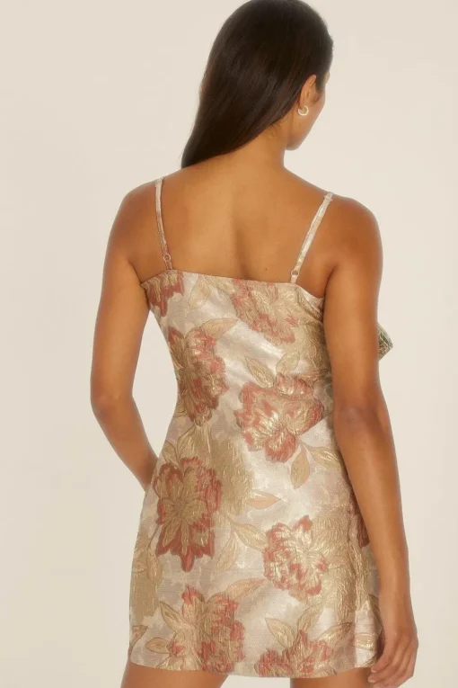 Bow Contrast Jacquard Mini Aline Dress