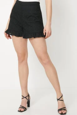 Broderie Frill Hem Shorts