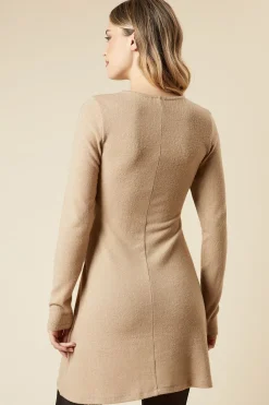 Brushed Ruched Skater Mini Dress