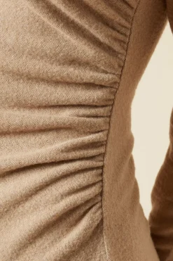 Brushed Ruched Skater Mini Dress