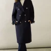 Buckle Detail Double Breasted Coat