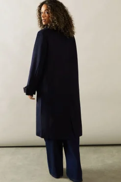 Buckle Detail Double Breasted Coat