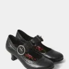 Buckle Detail Leather Mary Jane Heels