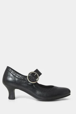 Buckle Detail Leather Mary Jane Heels