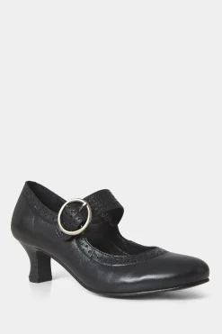 Buckle Detail Leather Mary Jane Heels