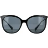 Butterfly Shiny Black Dark Grey Polarized RA5248 Sunglasses