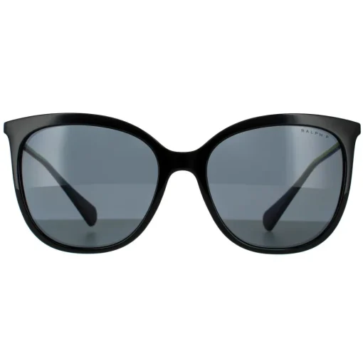Butterfly Shiny Black Dark Grey Polarized RA5248 Sunglasses
