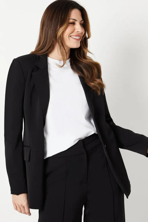 Button Detail Single Breasted Blazer