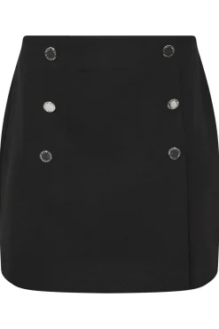 Button Detail Wrap Mini Skirt