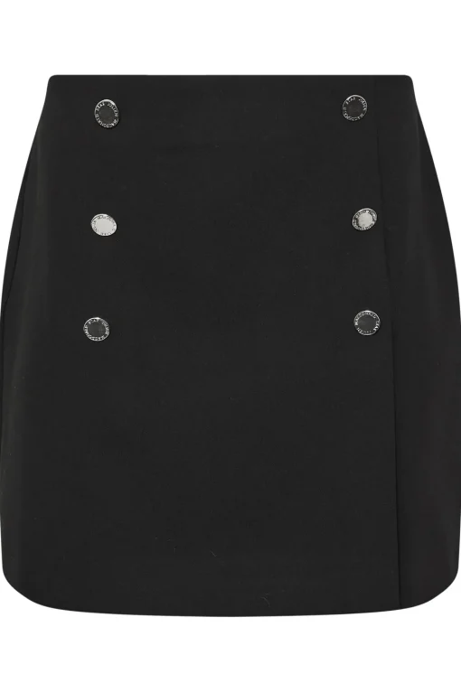 Button Detail Wrap Mini Skirt