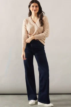 Button Detail Wrap Slouchy Jumper