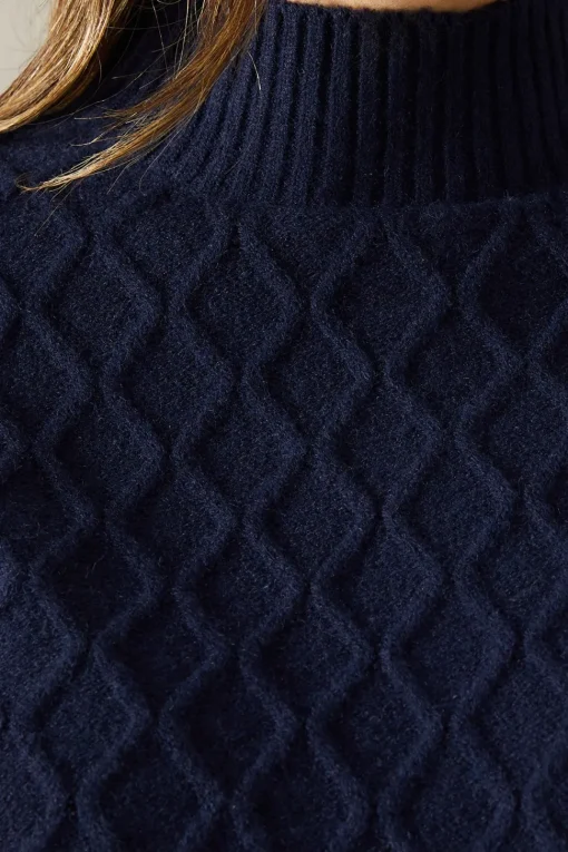Cable Knit High Neck Jumper