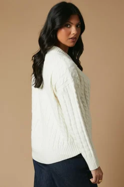 Cable Knitted Collared Cardigan