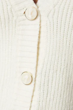 Cable Knitted Sleeves Button Down Cardigan
