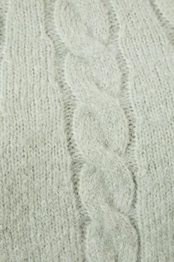 Cable Yolk Raglan Jumper With Satin Tie Back Bow