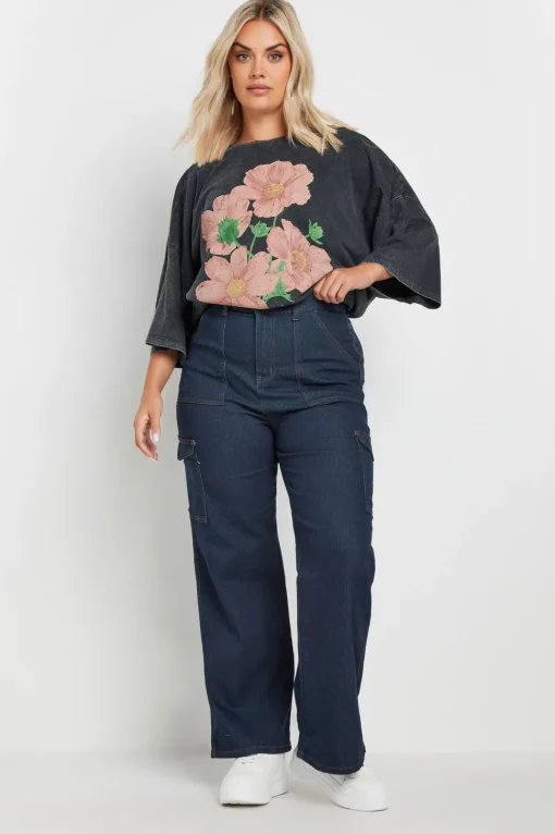 Cargo Pocket Straight Leg Jeans