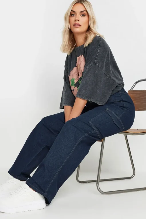 Cargo Pocket Straight Leg Jeans