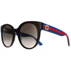 Cat Eye Havana with Blue and Red Brown Gradient GG0035SN Sunglasses
