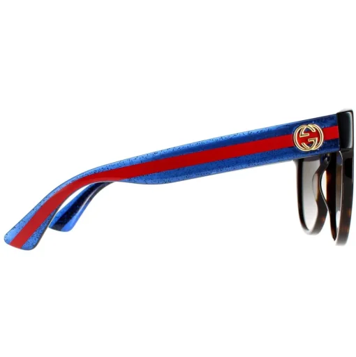 Cat Eye Havana with Blue and Red Brown Gradient GG0035SN Sunglasses