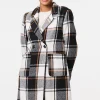 Checked Double Breasted Trench Coat