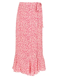 Cheetah Print Wrap Skirt-Animal Print