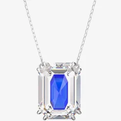 Chroma Blue & White Octagon Crystal Necklace 5600625
