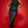Coated Split Hem Midaxi Skirt