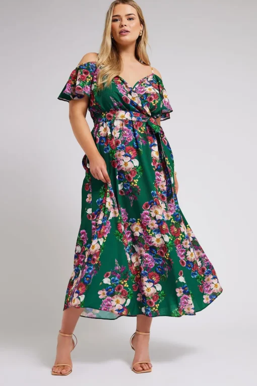 Cold Shoulder Wrap Dress