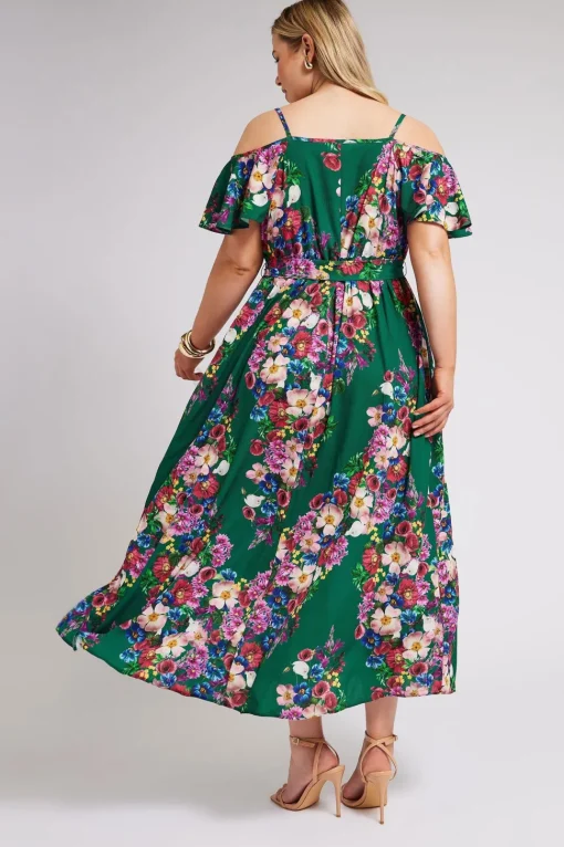 Cold Shoulder Wrap Dress