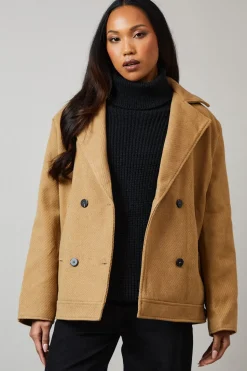 Collar Detail Double Breasted Jacket