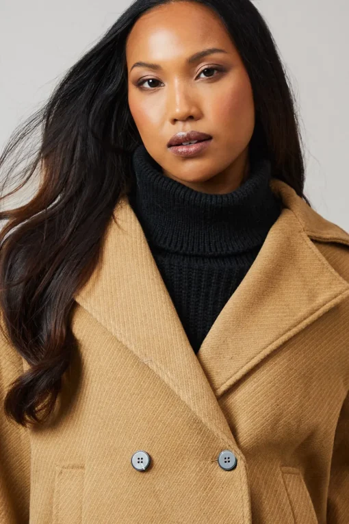 Collar Detail Double Breasted Jacket