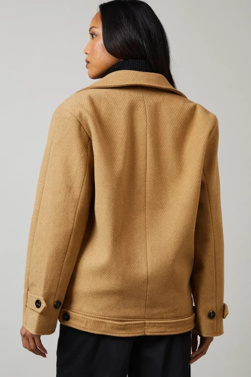 Collar Detail Double Breasted Jacket