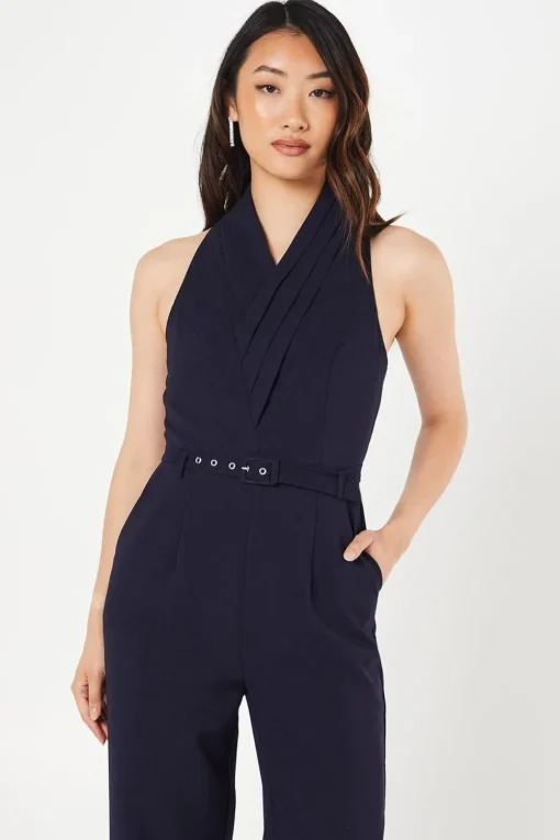 Collared Straight Leg Jumpsuit