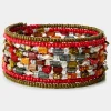 Colourful Beaded Layered Cuff Bracelet
