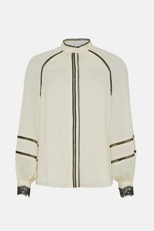 Contrast Ladder Trim Blouse