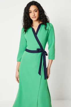 Contrast Wrap Dress