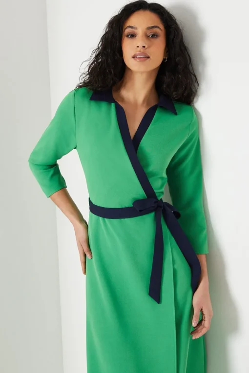 Contrast Wrap Dress