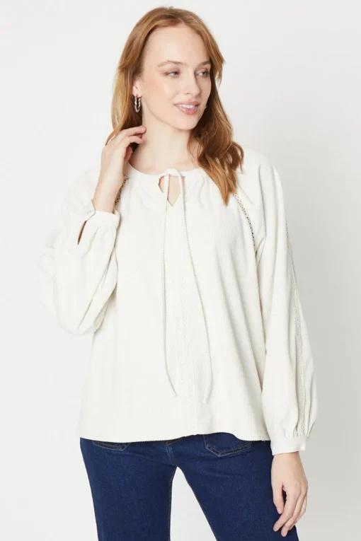 Cord Lace Trim Detail Top