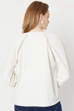 Cord Lace Trim Detail Top