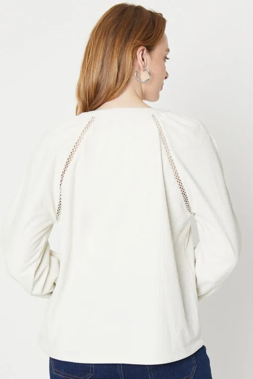 Cord Lace Trim Detail Top