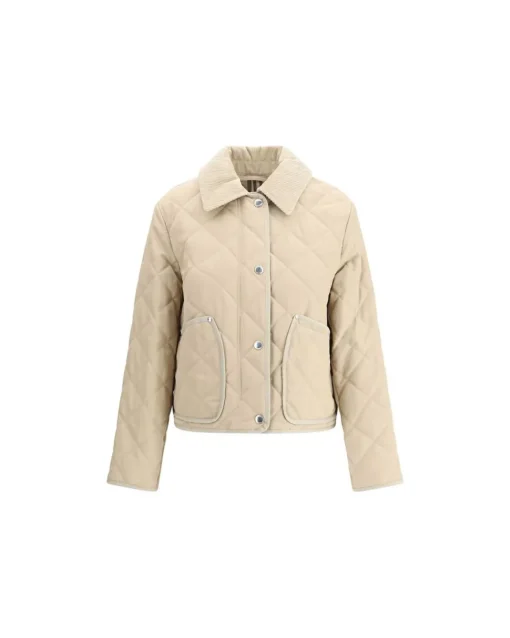 Cotton Jacket with Corduroy Collar and Archivio Check Lining