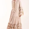 Cotton Ruffle Dress With Long Sleeves