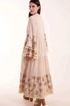 Cotton Ruffle Dress With Long Sleeves