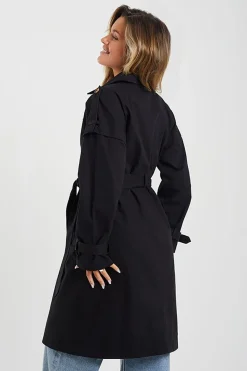 Cotton Twill Double Breasted Mac