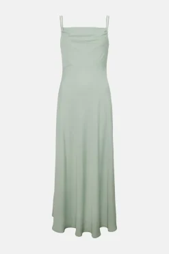Cowl Double Strap Midi Dress