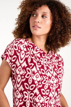 Cowl Neck Deep Hem Top